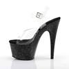 Pleaser - ADORE708MG Sandale à bride à la cheville, Pole dance chaussures - Chaussures de pole dance - Noir/Transparent Product image
